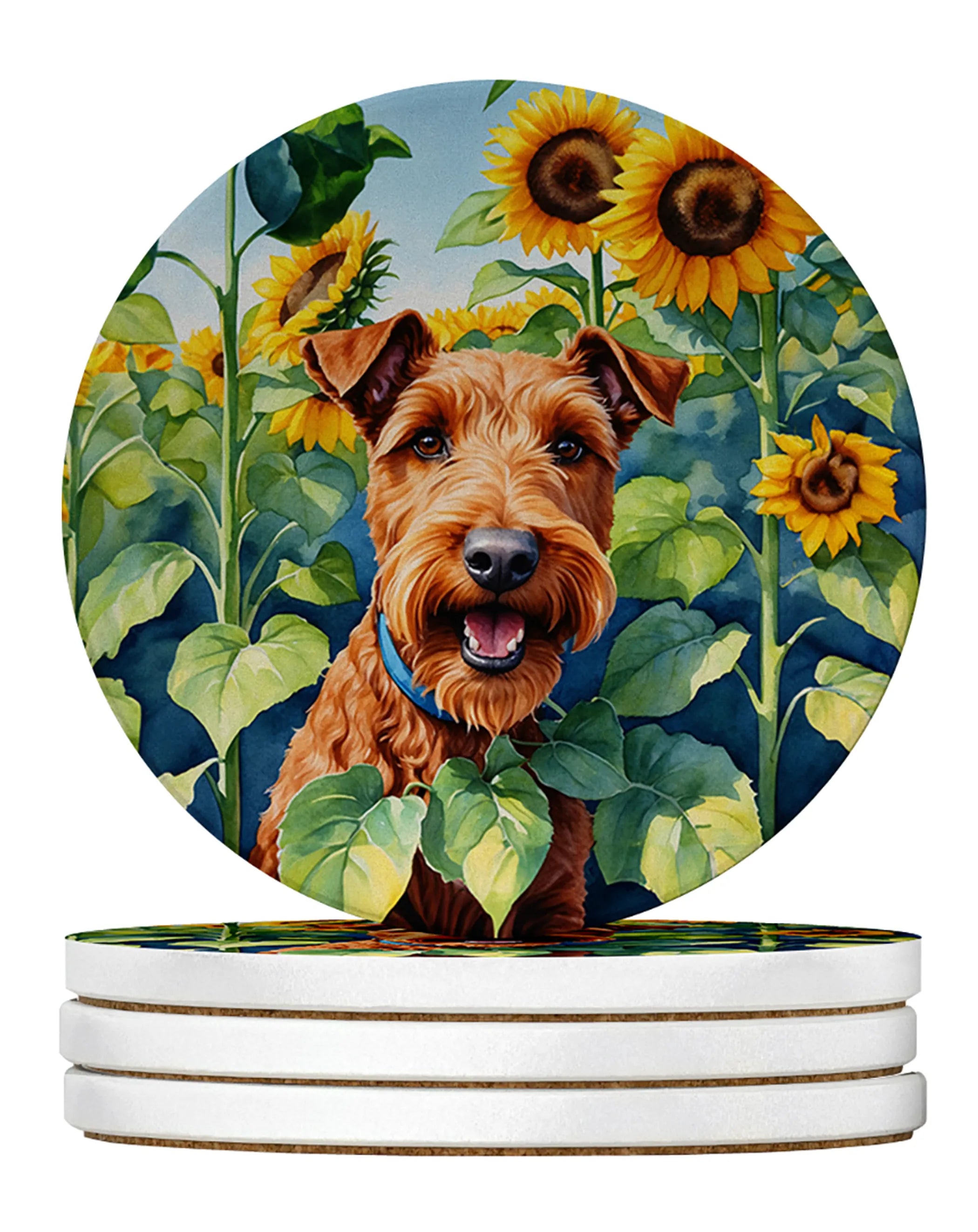 In Sunflowers Large Sandstone Coasters